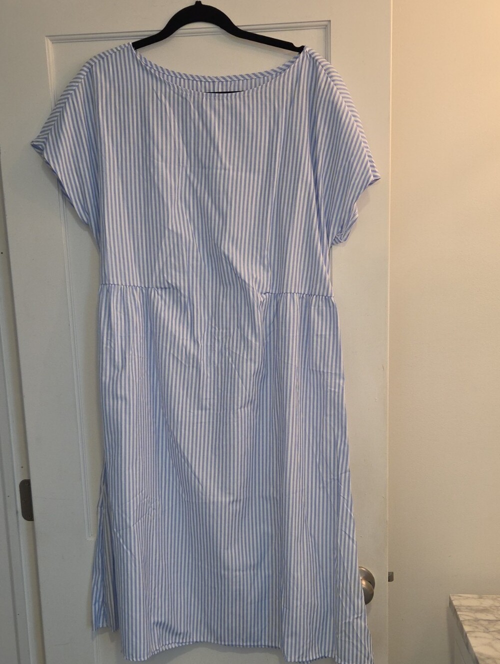 Light Blue and White Striped Women’s Dress
